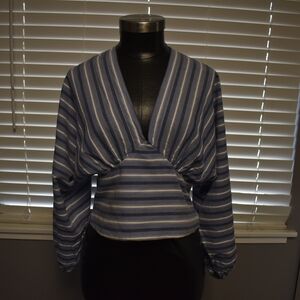 Banana Republic Blue and White Striped Blouse